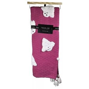 Rachel Zoe Ghost Halloween Blanket Throw 50x60 Pink White Viral TikTok NWT